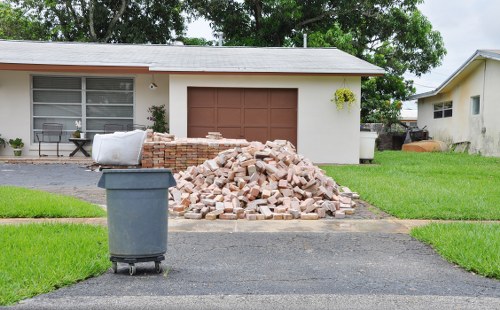 Professional garage clearance team at work