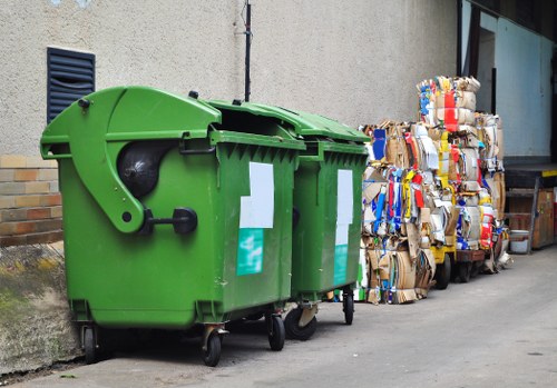 Various types of construction waste ready for clearance